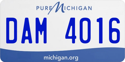 MI license plate DAM4016