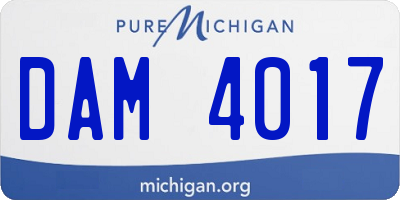 MI license plate DAM4017