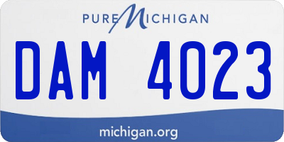 MI license plate DAM4023