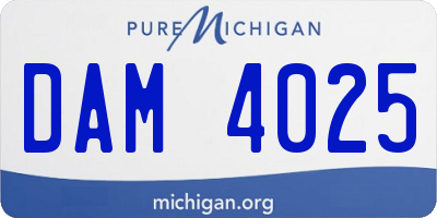 MI license plate DAM4025