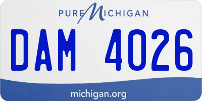 MI license plate DAM4026
