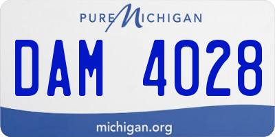 MI license plate DAM4028