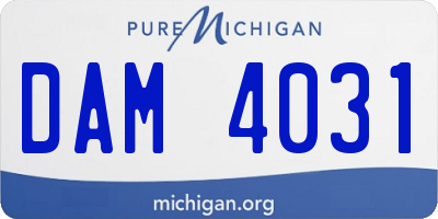 MI license plate DAM4031