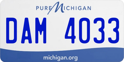 MI license plate DAM4033