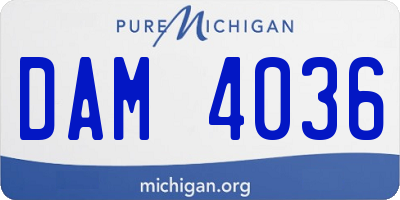 MI license plate DAM4036
