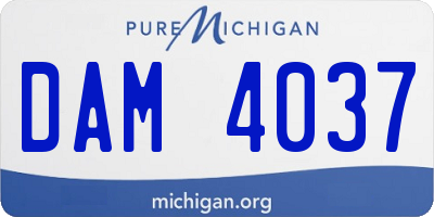 MI license plate DAM4037