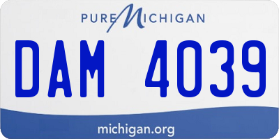 MI license plate DAM4039