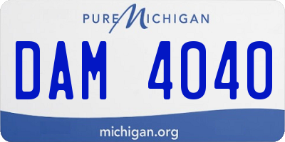 MI license plate DAM4040