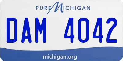 MI license plate DAM4042