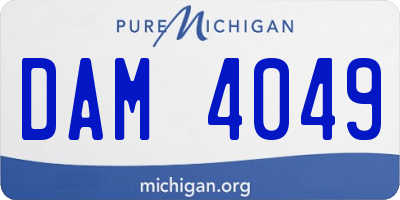 MI license plate DAM4049