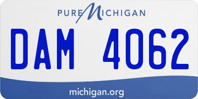 MI license plate DAM4062