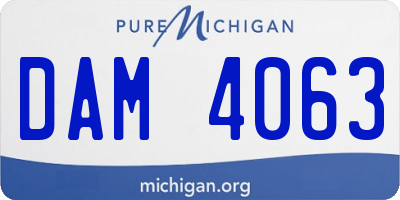 MI license plate DAM4063