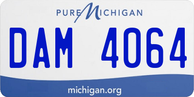 MI license plate DAM4064