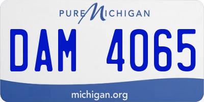 MI license plate DAM4065