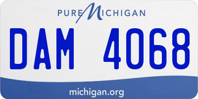 MI license plate DAM4068