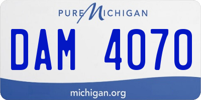 MI license plate DAM4070