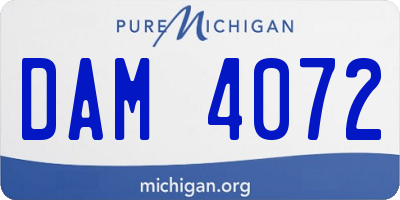 MI license plate DAM4072