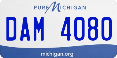 MI license plate DAM4080