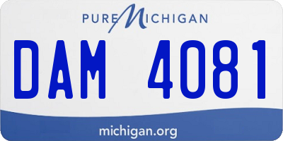 MI license plate DAM4081