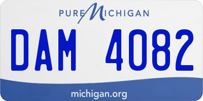 MI license plate DAM4082