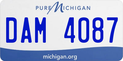 MI license plate DAM4087