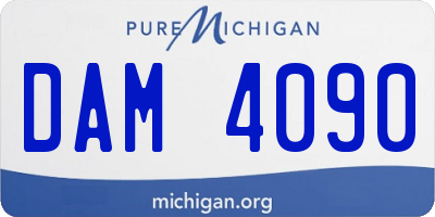 MI license plate DAM4090
