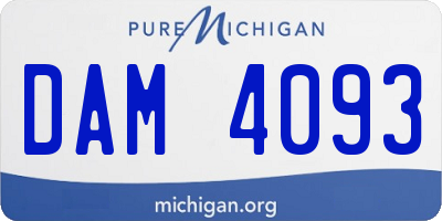 MI license plate DAM4093