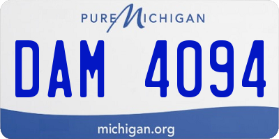 MI license plate DAM4094