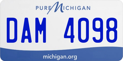 MI license plate DAM4098