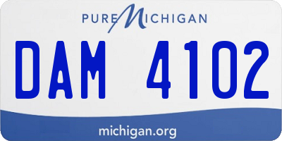 MI license plate DAM4102