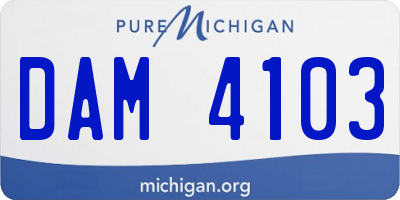MI license plate DAM4103
