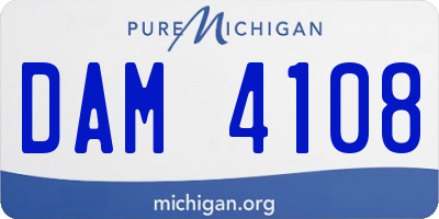 MI license plate DAM4108
