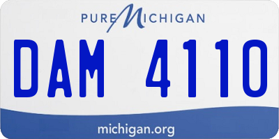 MI license plate DAM4110