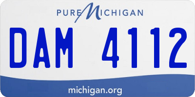 MI license plate DAM4112