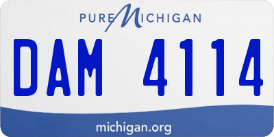 MI license plate DAM4114