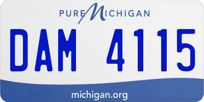 MI license plate DAM4115