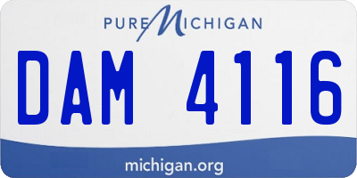 MI license plate DAM4116