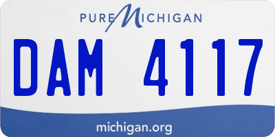 MI license plate DAM4117