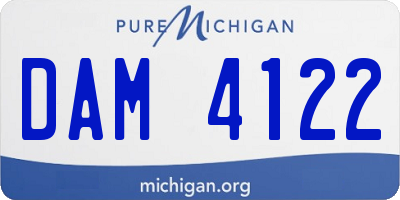 MI license plate DAM4122