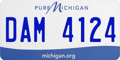 MI license plate DAM4124