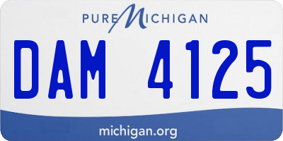 MI license plate DAM4125