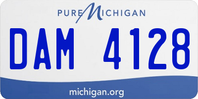 MI license plate DAM4128