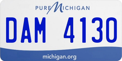 MI license plate DAM4130