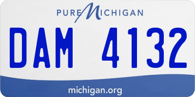 MI license plate DAM4132