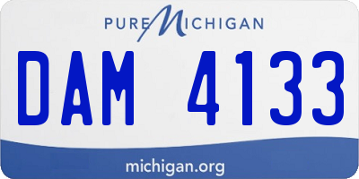 MI license plate DAM4133
