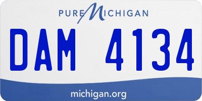 MI license plate DAM4134