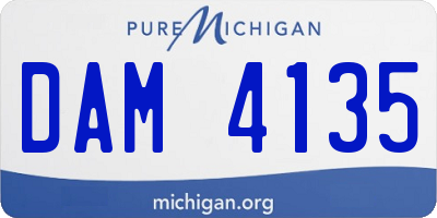 MI license plate DAM4135