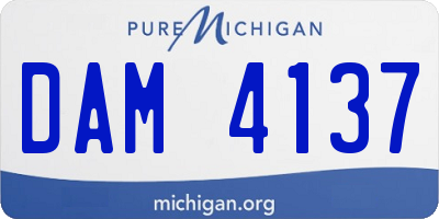 MI license plate DAM4137
