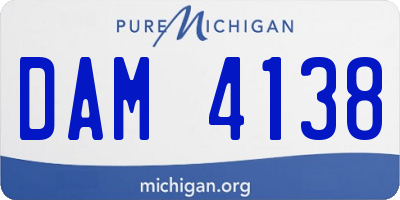 MI license plate DAM4138