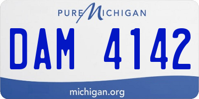 MI license plate DAM4142